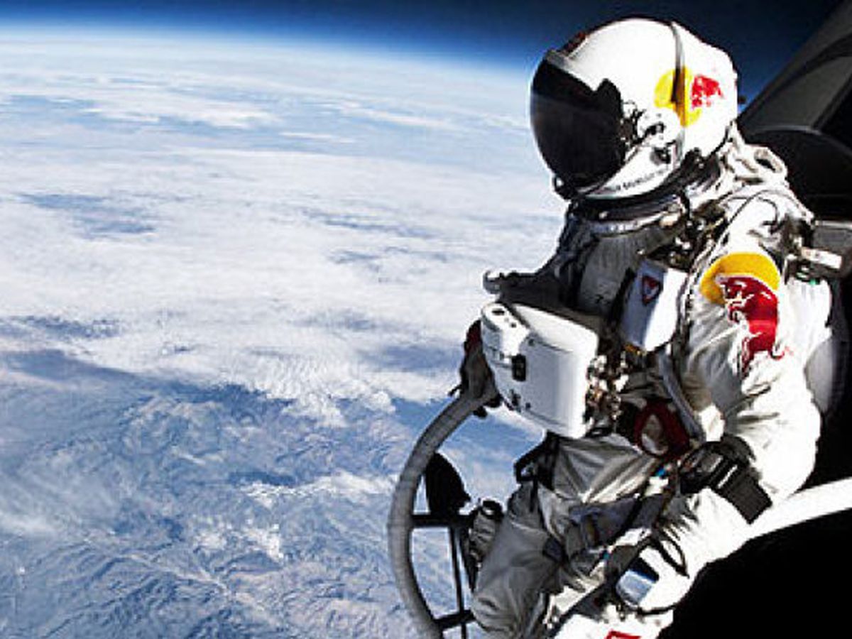 Felix Baumgartner alcanzó una velocidad máxima de 1.357,6 km/h (Mach 1,25). (Foto: Red Bull)
