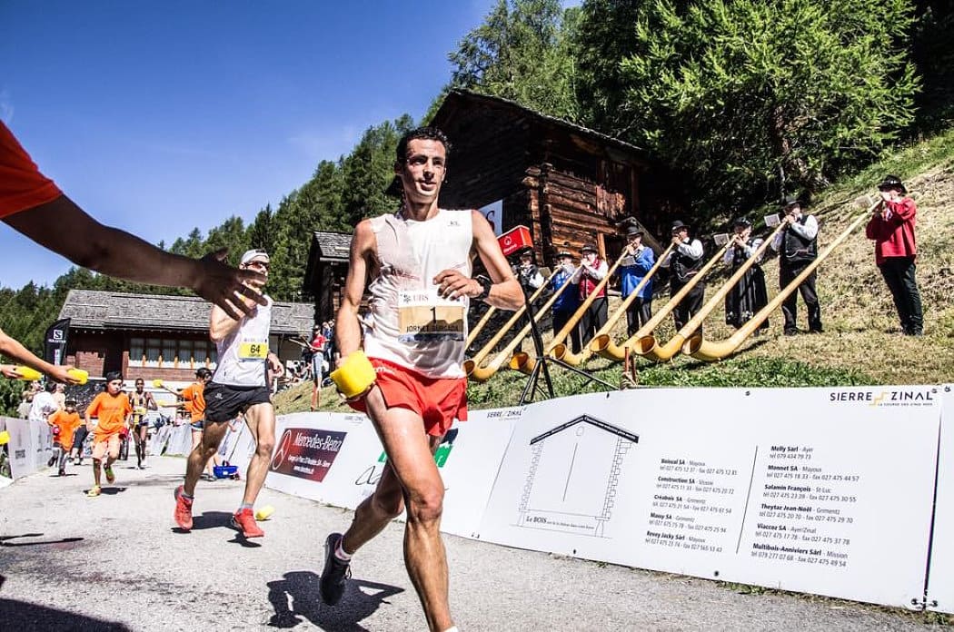 Kilian Jornet en la Sierre Zinal camino de la victoria en 2018.