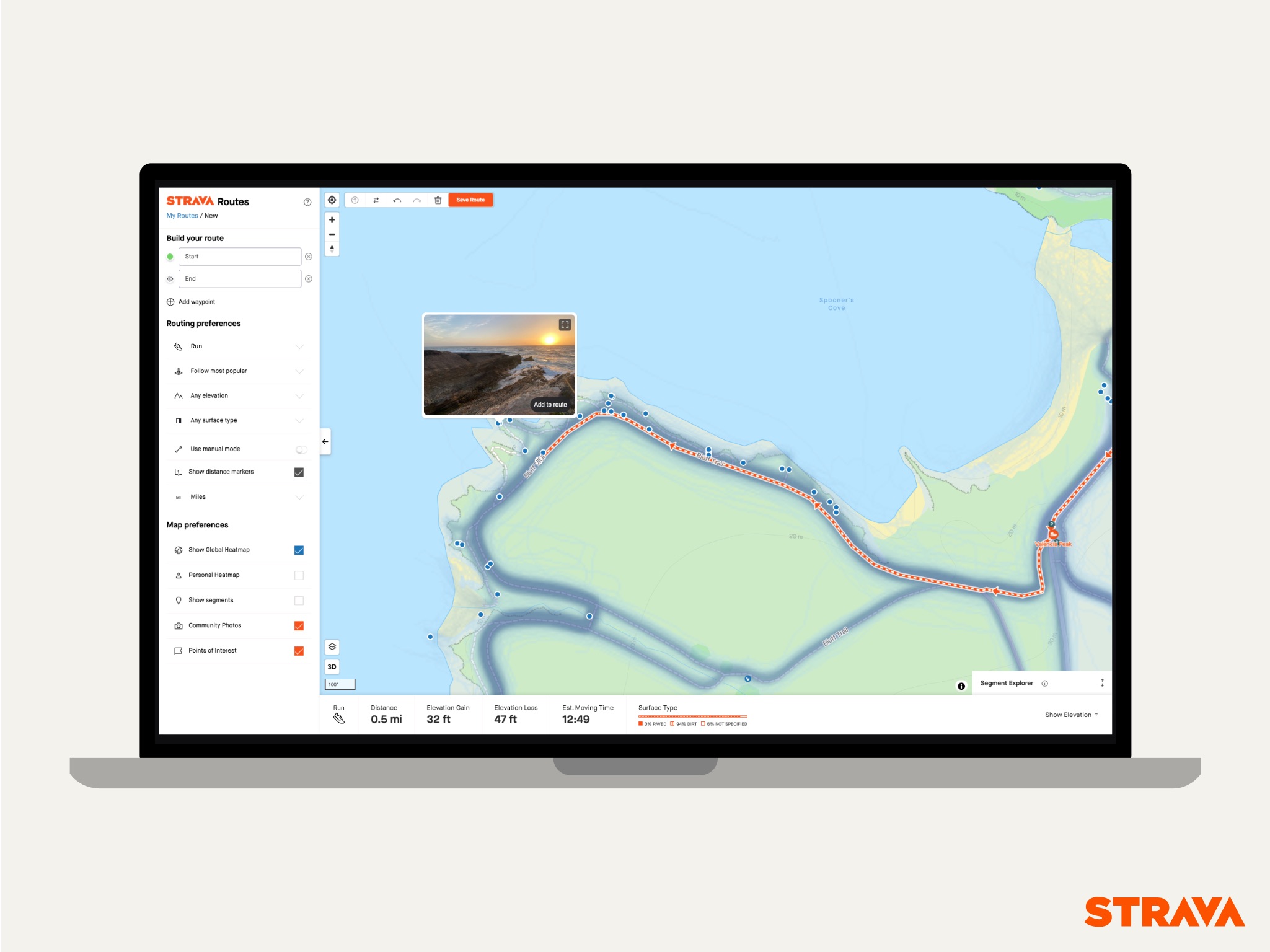 Strava ya permite planificar actividades a través de las fotos de los usuarios