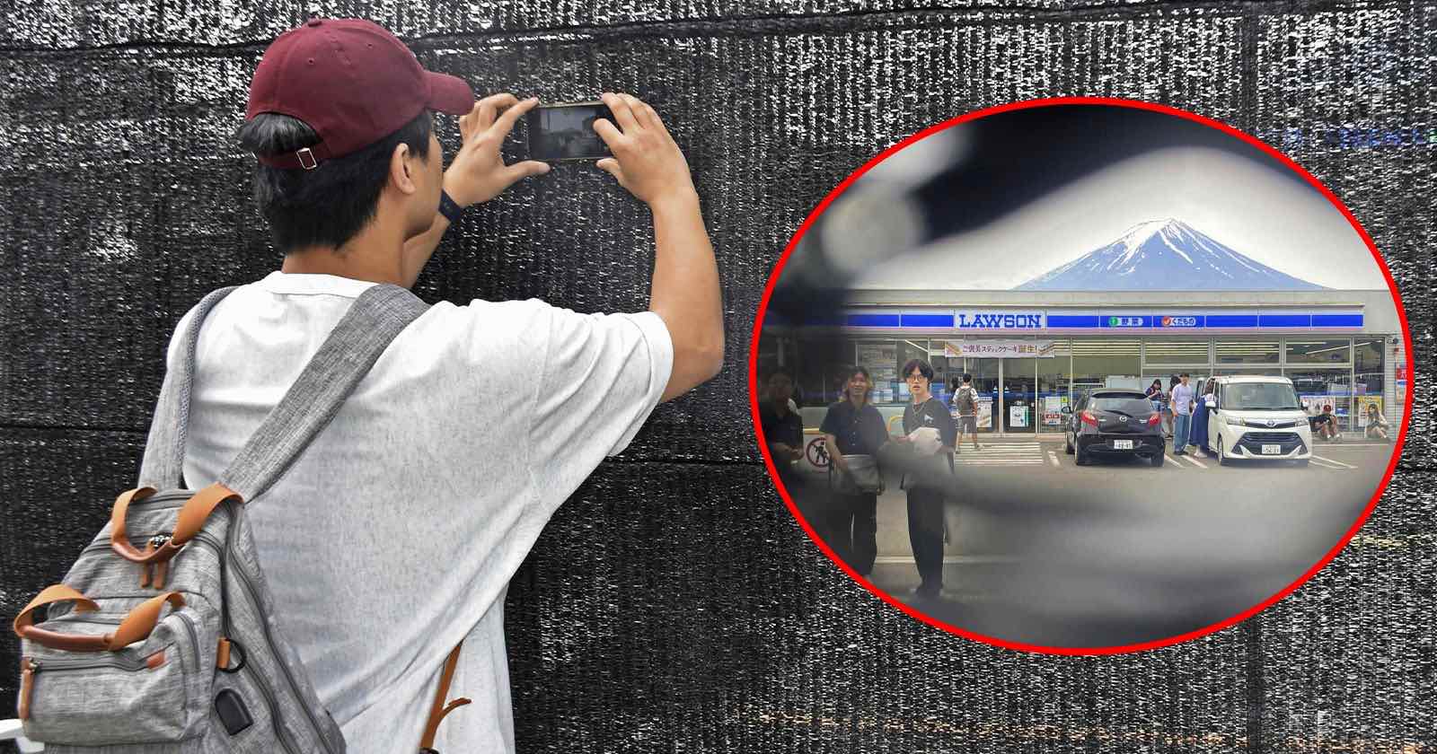 Japón instala una pantalla anti-selfies en el Monte Fuji y ya tiene agujeros