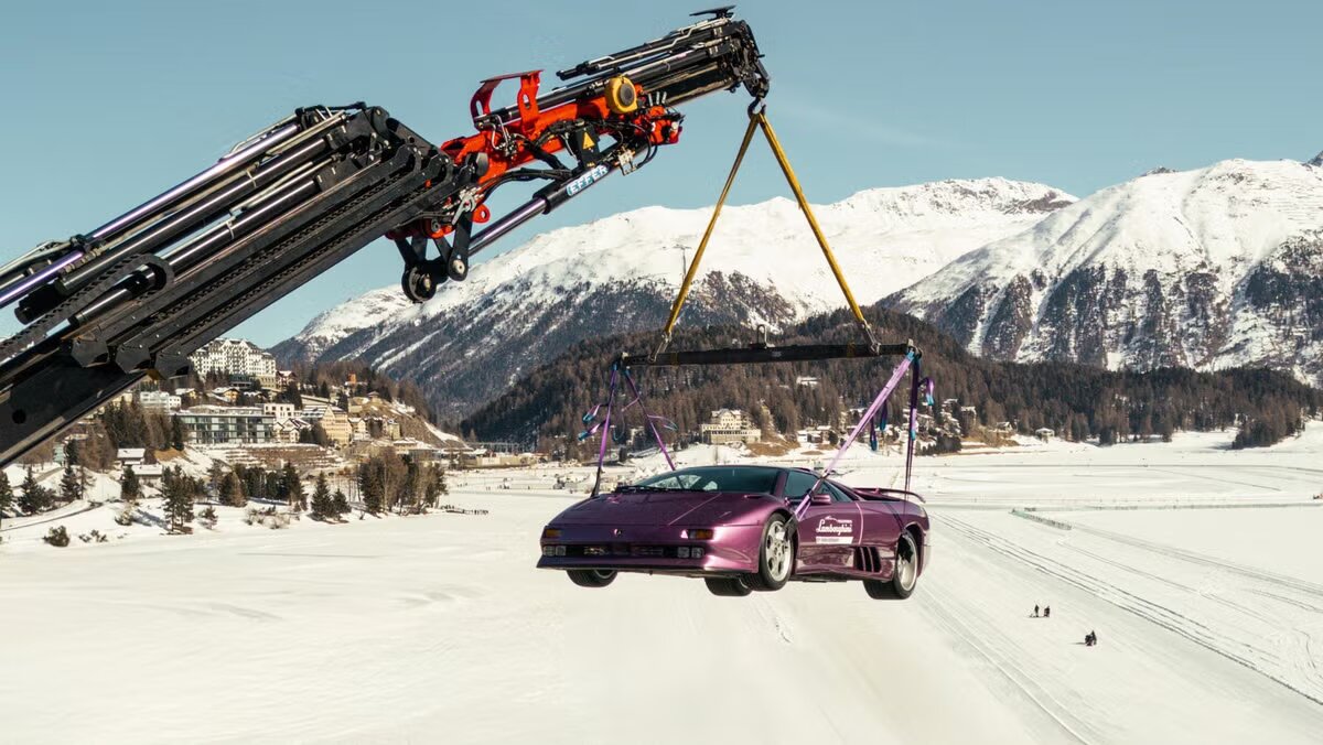 Modelos icónicos de Lamborghini conquistan el lago helado de St. Moritz