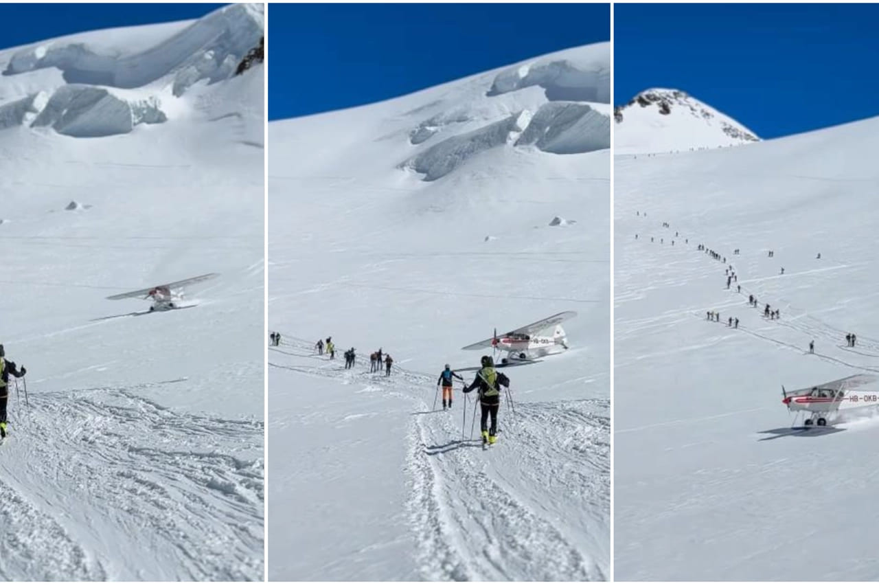 El aterrizaje insólito de una avioneta sobre el Monte Rosa pone en peligro a los esquiadores