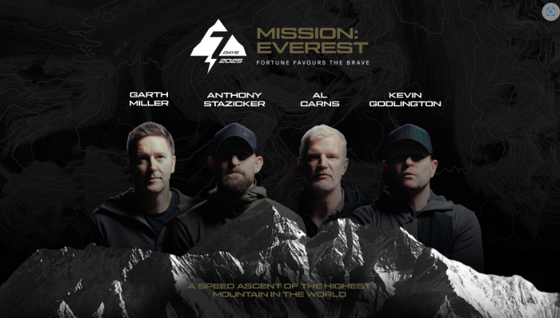 Cinco militares retirados buscan el récord Londres-Everest en siete días inhalando gas xenón