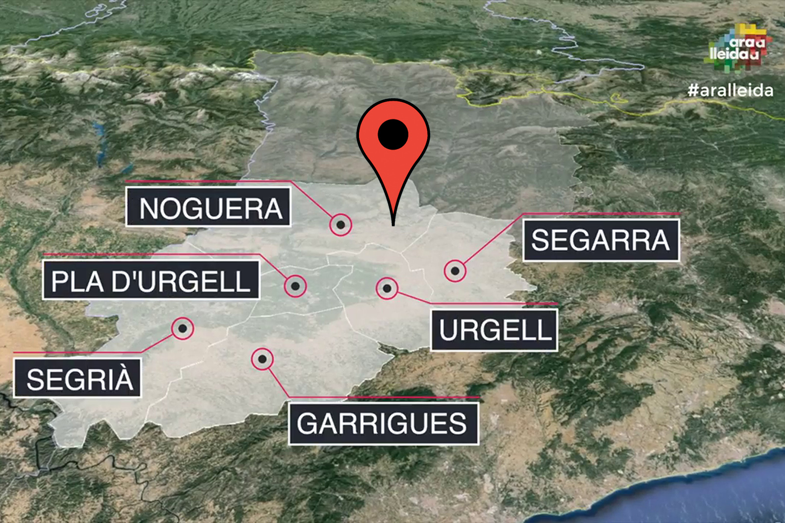 Mapa comarques Lleida