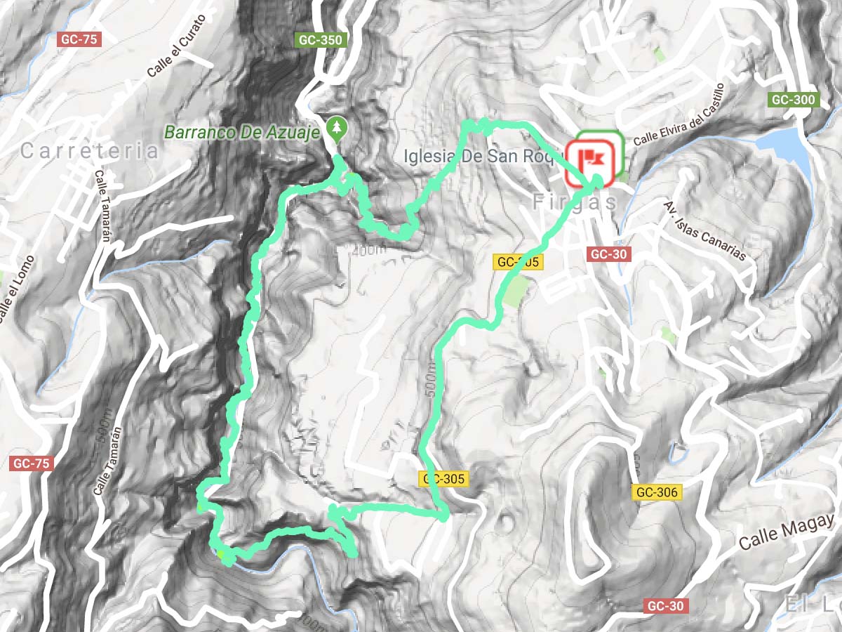 Barranco-azuaje-gran-canaria-sendero-mapa-skitiude