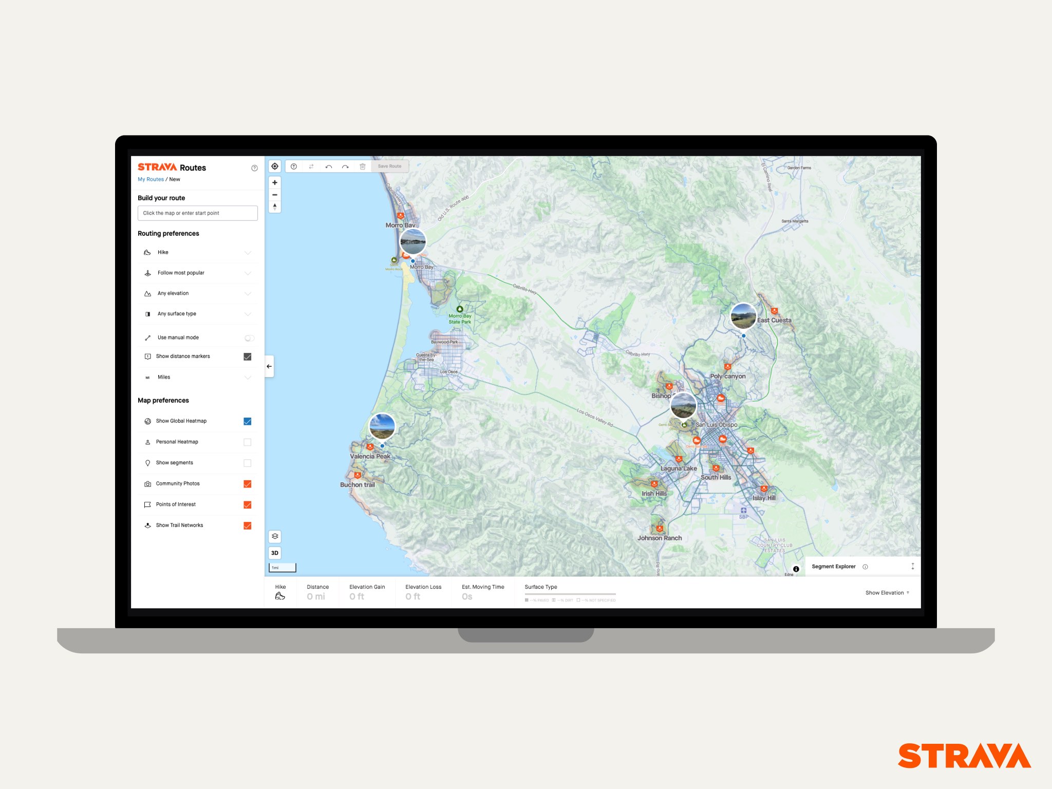 Online Route Builder de Strava.