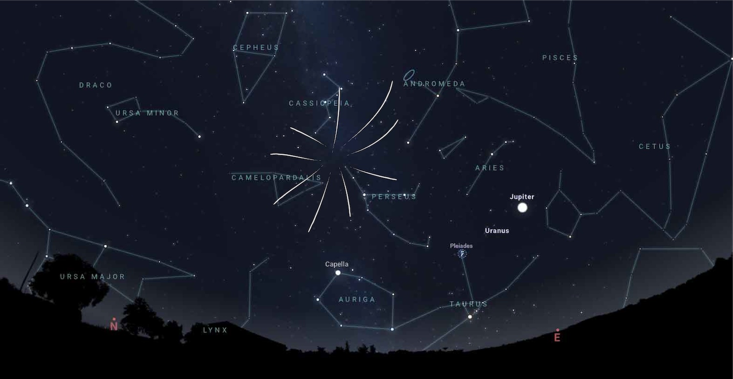 El radiante de las Perseidas se encuentra cerca de la constelación de Perseo.