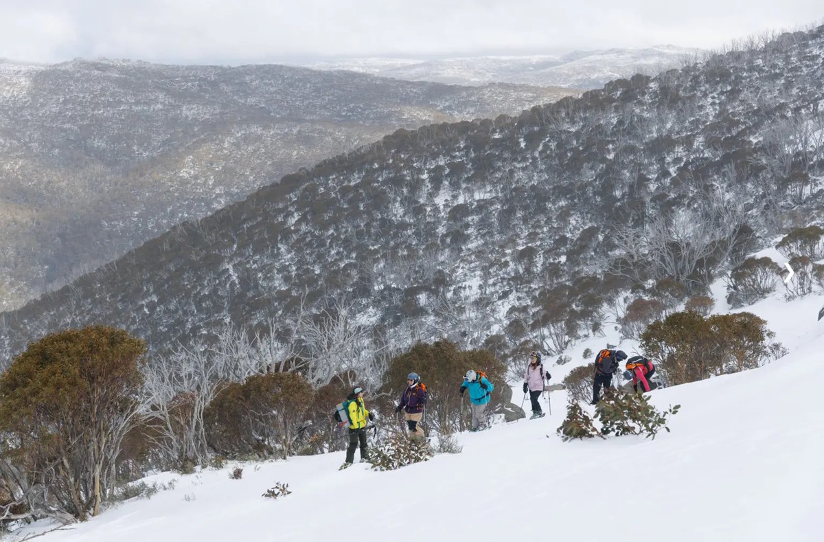 esquiadores montaña Australia