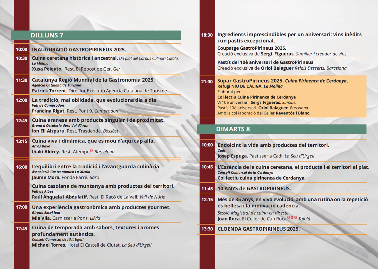 Programa décima edición de GastroPirineus