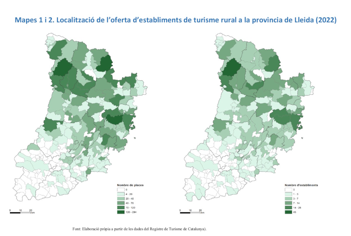 Localizacion de la oferta de turismo rural en lleida