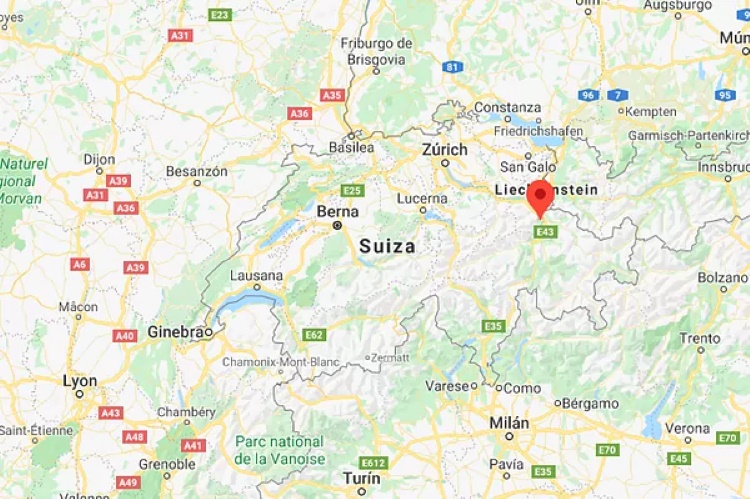 El lugar de Suiza, cercano a la frontera de Liechtenstein, donde se ha producido el accidente