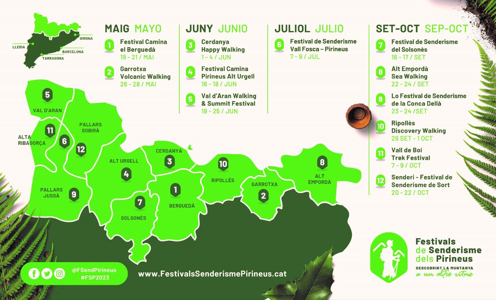 Mapa festivales senderismo