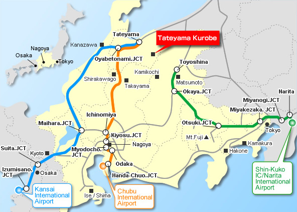 Mapa Kurobe, situación