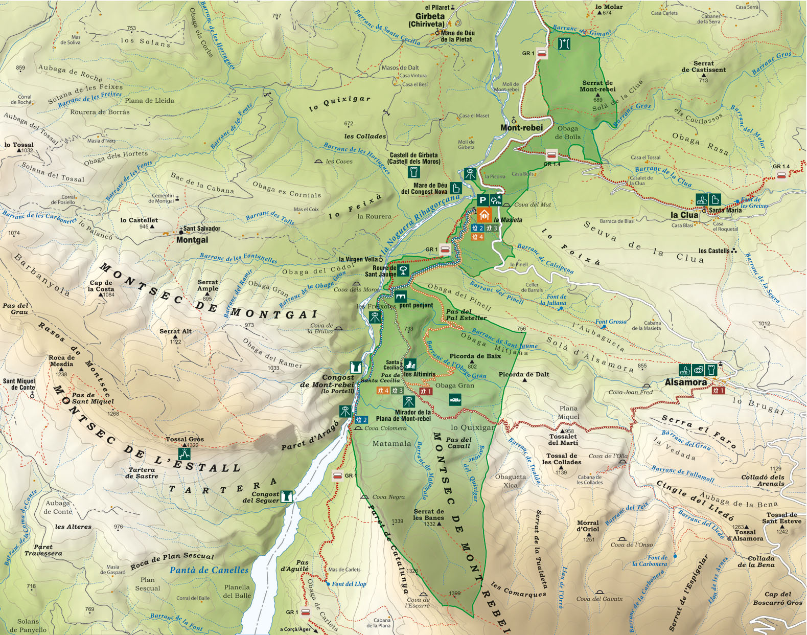 Mapa Mont-rebei