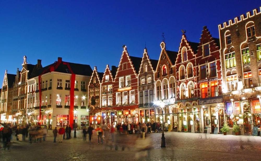 Mercado de Navidad en Brujas, Bélgica.