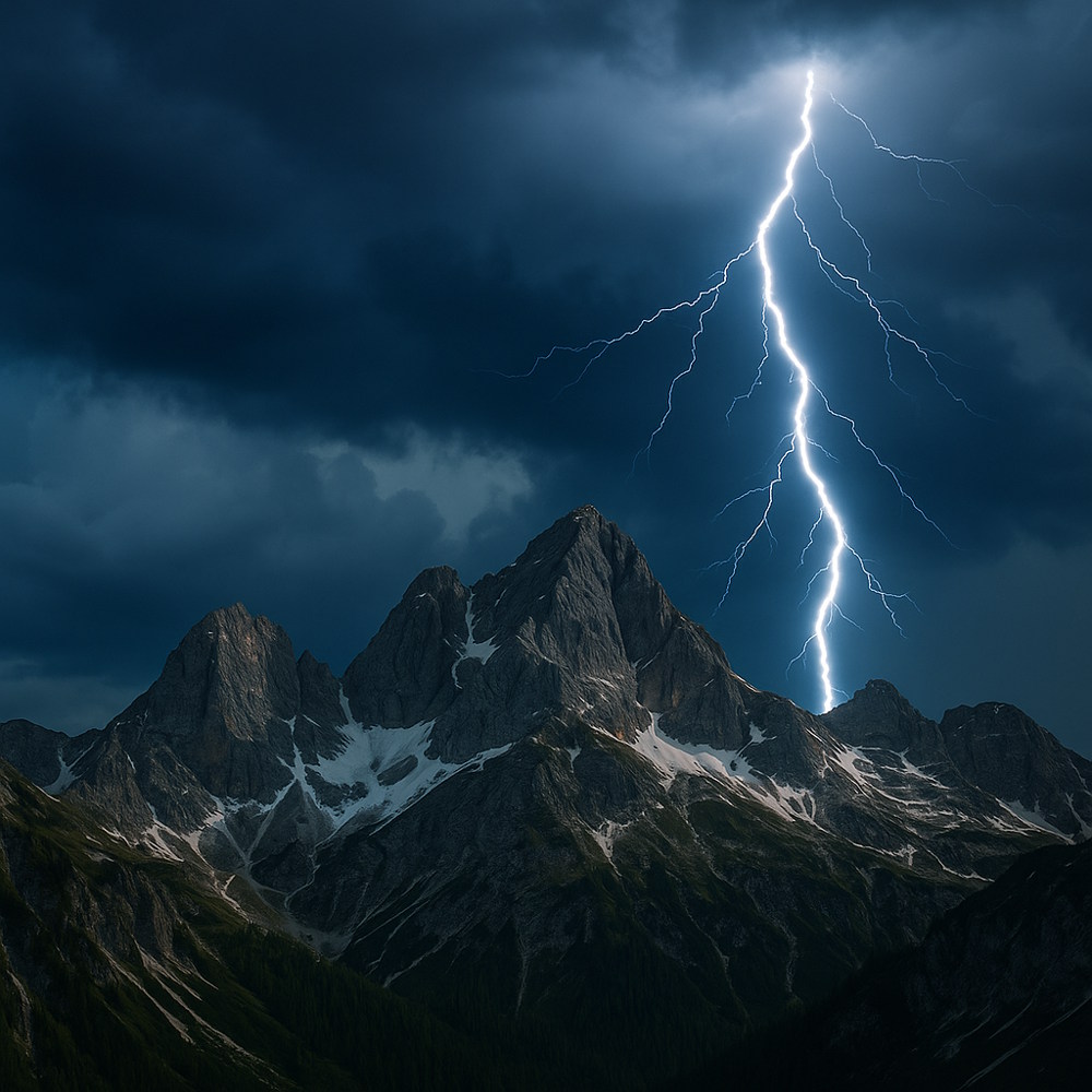tormenta rayo montaña