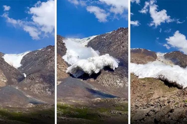 Impresionante vídeo: 10 turistas salvan la vida en una avalancha en un glaciar en Kirguistán