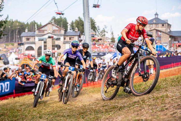 El circuito femenino de short-track (XCO) en La Massana en 2023.
